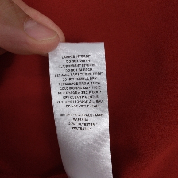 NWT See by Chloe Boho Earthy Red georgette dress with gathered collar. - Picture 9 of 15